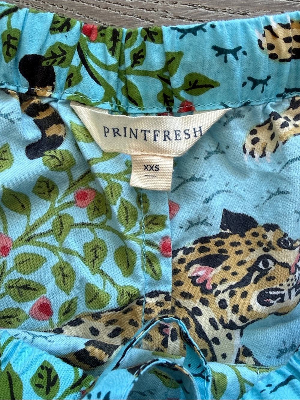 Printfresh Bagheera Leopard 🐆 Print Something Blue (Aqua) Short Pajama Set-XXS - Picture 4 of 16